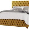 LLB Seren Velvet Kingsize Ottoman Bedframe - Ochre