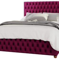 LLB Seren Velvet Superking Ottoman Bedframe - Berry