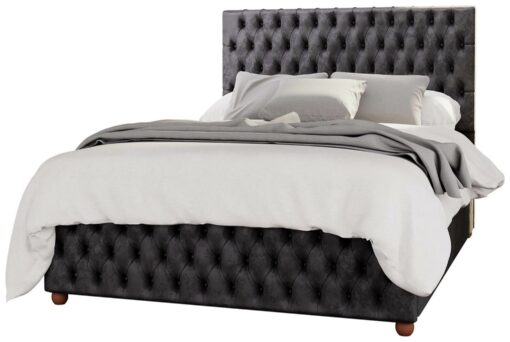 LLB Seren Velvet Superking Ottoman Bedframe - Black