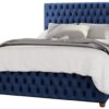 LLB Seren Velvet Superking Ottoman Bedframe - Navy