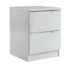 Legato 2 Drawer Bedside Table - Grey Gloss