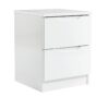 Legato 2 Drawer Bedside Table - White Gloss