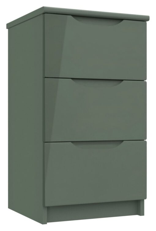 Legato 3 Drawer Bedside Table - Green