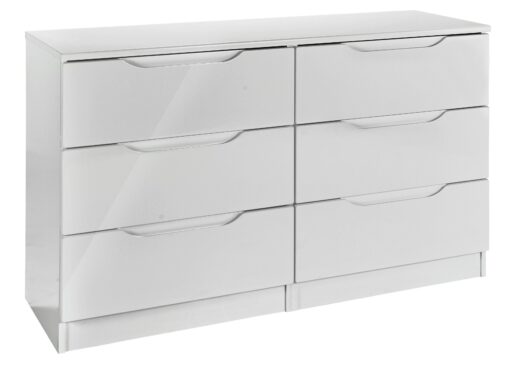 Legato 3+3 Drawer Chest - Grey Gloss