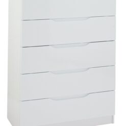 Legato 5 Drawer Chest - White Gloss