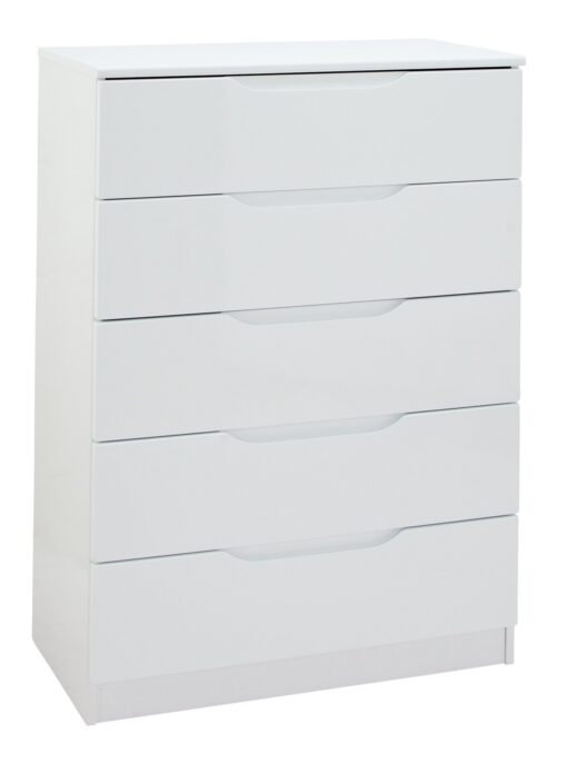 Legato 5 Drawer Chest - White Gloss