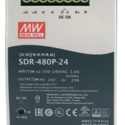 MEAN WELL SDR Switch Mode DIN Rail Power Supply, 88 → 264V ac ac Input, 24V dc dc Output, 20A Output, 480W