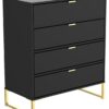 Messina 4 Drawer Chest - Black