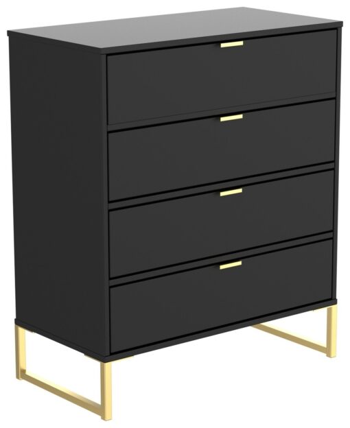 Messina 4 Drawer Chest - Black