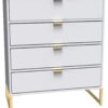 Messina 4 Drawer Chest - White