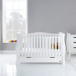 Obaby Stamford Luxe Sleigh 3 Piece Nursery Set - White