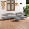 Patio Furniture Set 6 Piece Outdoor Sectional Sofa Set Solid Wood Pine