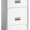 Pierre Henry 3 Drawer A4 Filing Cabinet - Silver & White