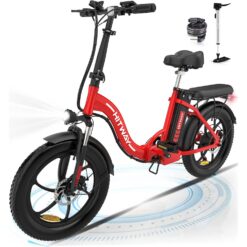 (Red) HITWAY BK6S Folding Electric Bike 20"