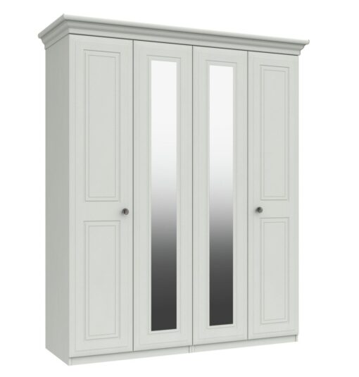 Rendlesham 4 Door 2 Mirror Wardrobe - White