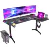 (Right) Computer Gaming Desk RGB LED: L Shape Corner Desk