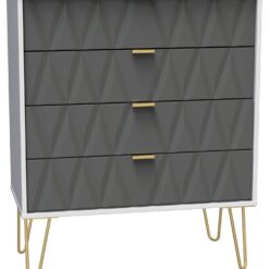 Shimmer 4 Drawer Chest - Grey & White