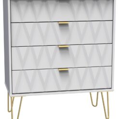 Shimmer 4 Drawer Chest - White