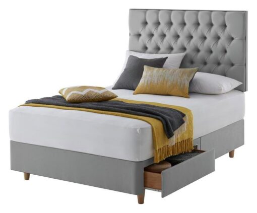 Silentnight Sassaria Superking 2 Drawer Divan Set - Grey