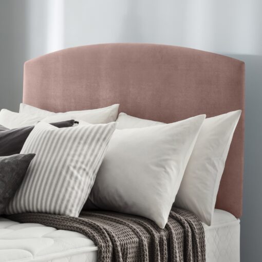 Silentnight Selene 150 Kingsize Headboard-Dusty Pink Velvet