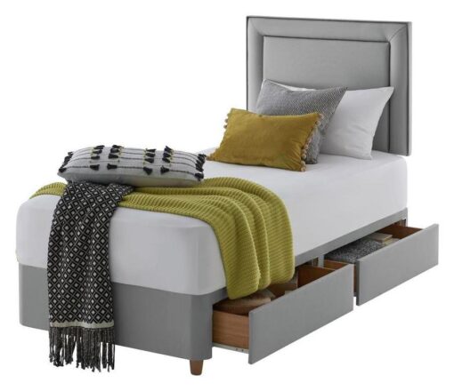 Silentnight Toulouse Single 2 Drawer Divan Set - Grey