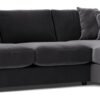 Swoon Althaea Velvet Right Hand Corner Sofa - Granite Grey