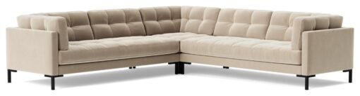 Swoon Landau Velvet 5 Seater Corner Sofa - Taupe