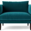 Swoon Luna Velvet Cuddle Chair - Kingfisher Blue