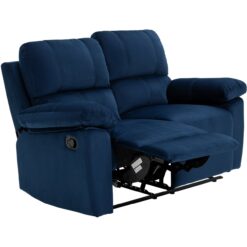 Toby Velvet 2 Seater Recliner Sofa in a Box- Navy