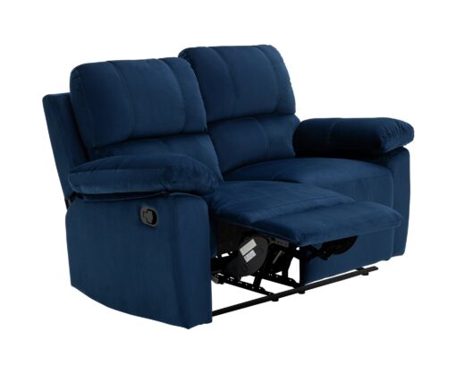 Toby Velvet 2 Seater Recliner Sofa in a Box- Navy