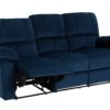 Toby Velvet 3 Seater Recliner Sofa in a Box- Navy