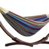 Vivere Tropical Double Hammock with Wooden Stand