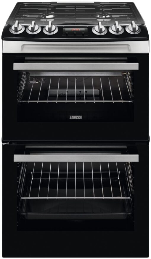 Zanussi ZCG43250XA 55cm Double Oven Gas Cooker - S/Steel