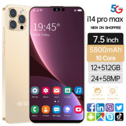 ( gold, 12GB+512GB) New large screen smartphone I14 Pro Max