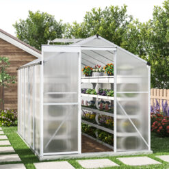 (10ft x 6ft - no Base) Outdoor Aluminium Greenhouse Glazing Garden Shade Plant Grow Shed House