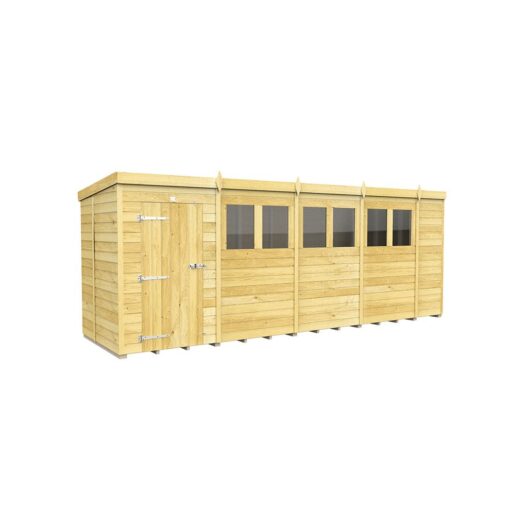 (5ft x 18ft Single Door With Windows) Pent Shed 5ft x 18ft Fast & Free 2-5 Days Nationwide Delivery