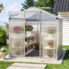 (8ft x 6ft - with Base) Outdoor Aluminium Greenhouse Glazing Garden Shade Plant Grow Shed House