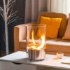 Aloisio Glass Bio-Ethanol Tabletop Fireplace with Flame Guard