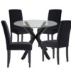 Argos Home Alice Glass and Black Table & 4 Black Chairs