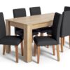 Argos Home Miami XL Extending Table & 6 Black Chairs