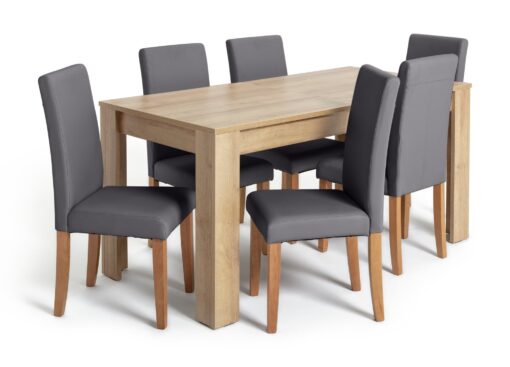 Argos Home Miami XL Extending Table & 6 Charcoal Chairs