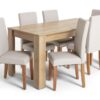 Argos Home Miami XL Extending Table & 6 Cream Chairs