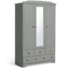 Argos Home Nordic 3 Door 5 Drawer Mirror Wardrobe - Grey