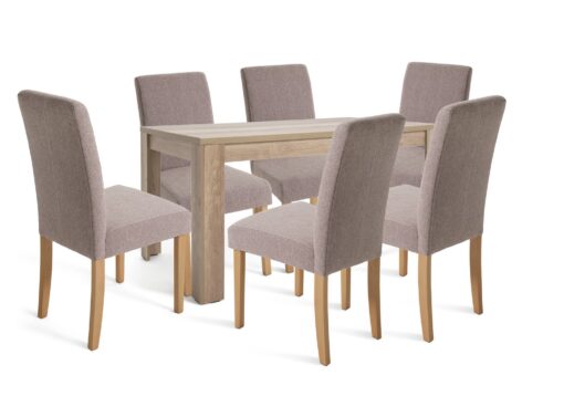 Argos Home Preston Dining Table & 6 Brown Chairs