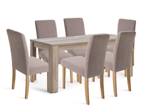 Argos Home Preston Extending Dining Table & 6 Brown Chairs