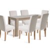 Argos Home Preston Extending Dining Table & 6 Cream Chairs