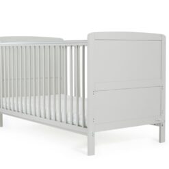 Baby Elegance Travis Baby Cot Bed with Mattress - Grey