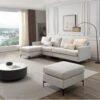(Beige, 4 Seater plus Chaise and Ottoman) Modular Sofas, Configure your Comfort Sectional Sofa in Beige or Grey