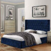 Eniya Bed Small Double Crush Velvet Blue