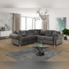 (Grey) Ashwin Plush Velvet Luxury Corner Sofa